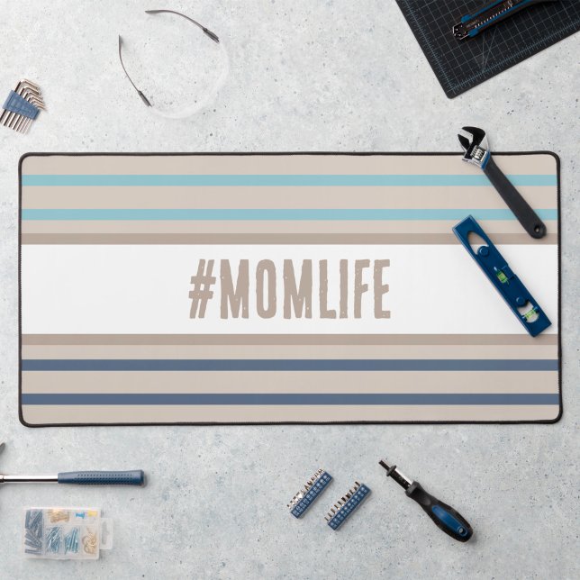 Alfrombrillas De Escritorio Mami turquesa azul y beige (Desk Mat #momlife)