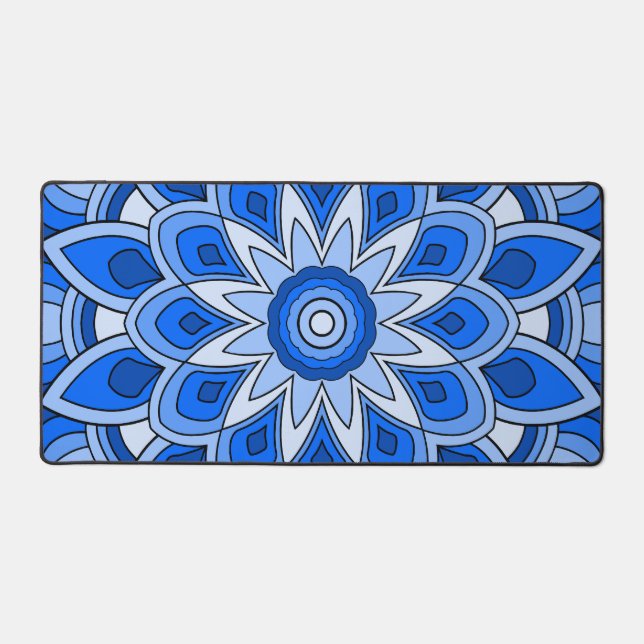 Alfrombrillas De Escritorio Mandala en azul (Anverso)