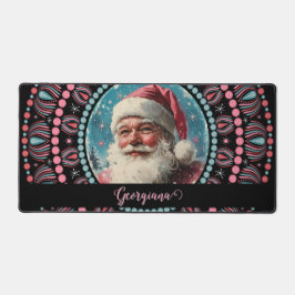 Alfrombrillas De Escritorio Mandala floral Retro Santa Pinkmas personalizada