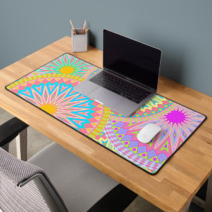 Alfrombrillas De Escritorio Mándala superpuesto rosa azul amarillo menta púrpu
