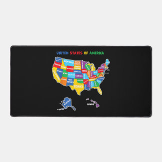 Alfrombrillas De Escritorio Mapa colorido de los Estados Unidos de América con