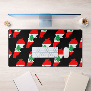 Alfrombrillas De Escritorio Mapa del Líbano con bandera