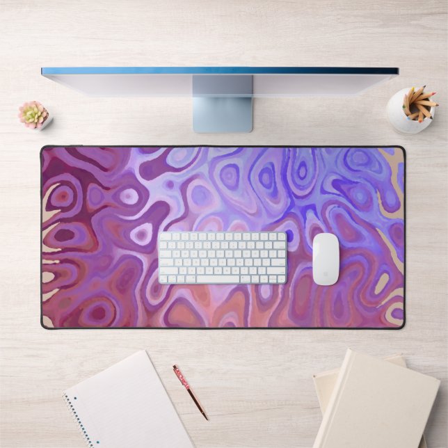 Alfrombrillas De Escritorio Marble Slick Metallic Burgundy Beige (Oficina 1)