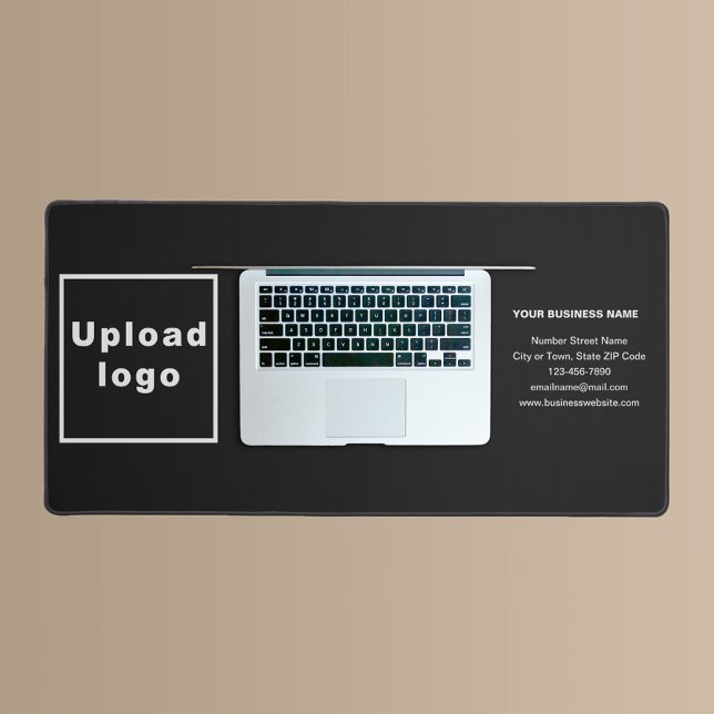 Alfrombrillas De Escritorio Marca comercial en negro (Build brand name awareness. Your business brand on black desk mat.)