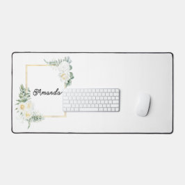 Alfrombrillas De Escritorio Marco floral con su nombre