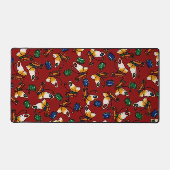 Alfrombrillas De Escritorio Mariposas blancas naranjas, Esmeralda, zafiro en r (Anverso)