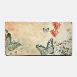 Alfrombrillas De Escritorio Mariposas y corazones acuarelas