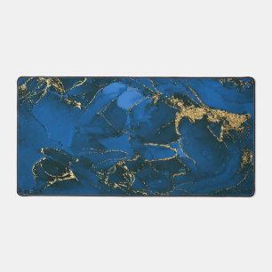 Alfrombrillas De Escritorio Mármol Dorado Azul