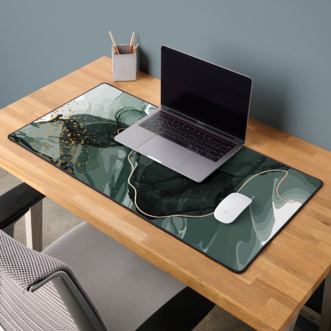 Alfrombrillas De Escritorio Mármol moderno de oro verde (Oficina 2)