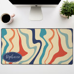 Alfrombrillas De Escritorio Mármol personalizado de la crema de coral de la ma<br><div class="desc">Sumérjase en una danza de colores con nuestro Abstract Retro Moderno Patrón de Ola de Mármol Líquido. Evocando la fluidez dinámica de las superficies de mármol y la encantadora estética del diseño retro-moderno, este patrón es una fiesta para los ojos. Una sinfonía de colores vibrantes gira y fluye en movimientos...</div>
