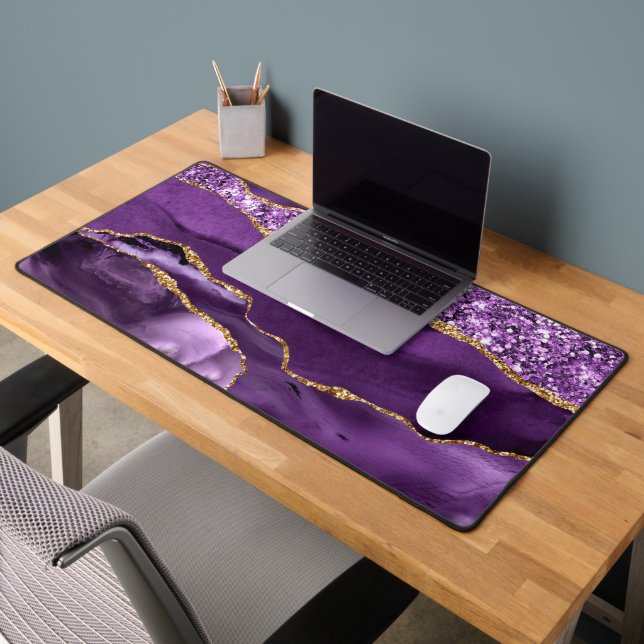 Alfrombrillas De Escritorio Mármol Purpurina Agate Purple Gold (Oficina 2)