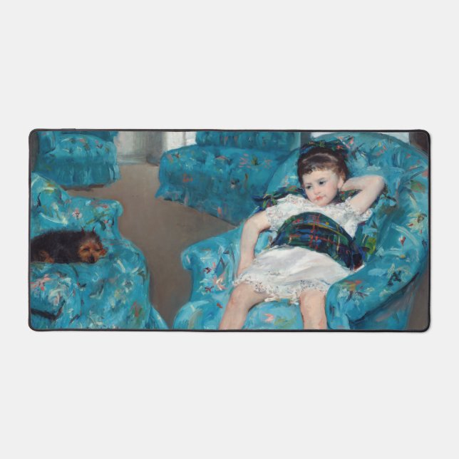 Alfrombrillas De Escritorio Mary Cassatt - Niña pequeña en un sillón azul (Anverso)
