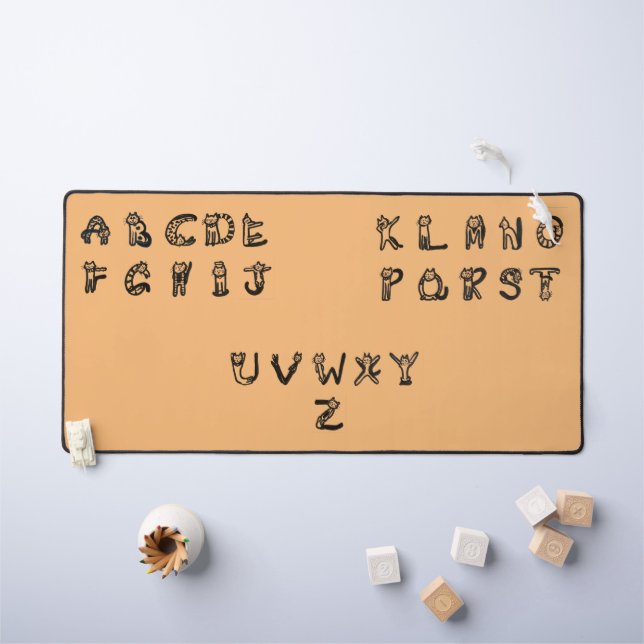 Alfrombrillas De Escritorio Mat de escritorio - Alfabeto felino (Mesa para niños)