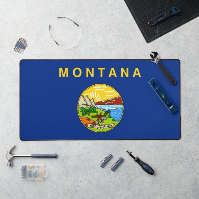 Alfrombrillas De Escritorio Mat de escritorio con bandera de Montana, Estados  (Puesto de trabajo)
