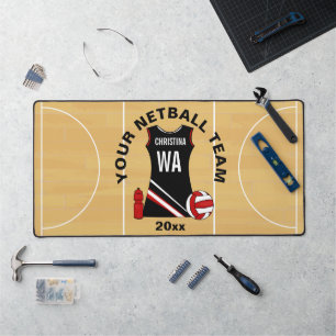 Alfrombrillas De Escritorio Mat de escritorio de jugador de netball personaliz