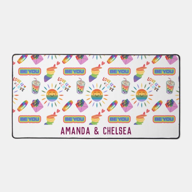 Alfrombrillas De Escritorio Mat de escritorio de orgullo LGBTQ+ personalizado (Anverso)