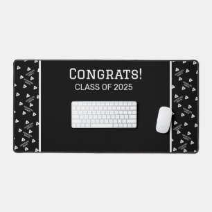 Alfrombrillas De Escritorio Mat de escritorio negro y blanco Personalizado