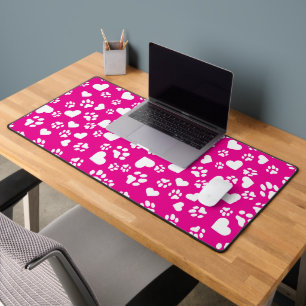 Alfrombrillas De Escritorio Mat de escritorio rosa con patrón de corazón de pi