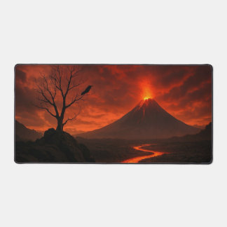 Alfrombrillas De Escritorio Mat de la mesa de la erupción volcánica