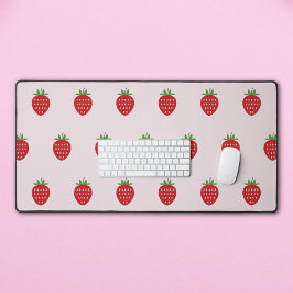 Alfrombrillas De Escritorio Mat de mesa rosa con fresa