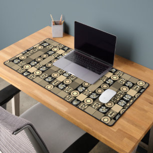 Alfrombrillas De Escritorio Mazipoodles Patchwork Quilt 2 Sepia