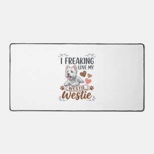 Alfrombrillas De Escritorio Me encantan los corazones y patas de perro Westie_