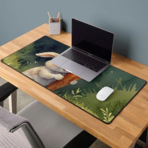 Alfrombrillas De Escritorio Meadow Bunny Dreams: Whimsical Desk Mat