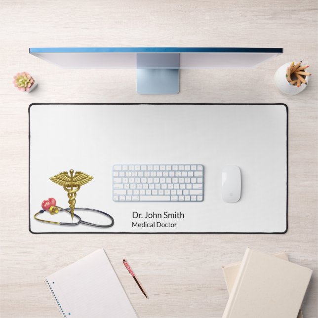 Alfrombrillas De Escritorio Medical Gold Caduceus & Stethoscope with Heart (Oficina 1)