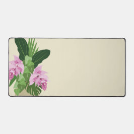 Alfrombrillas De Escritorio Medinilla tropical Flor rosa en grasa amarilla