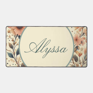 Alfrombrillas De Escritorio Medley de Flores Vintage: Nombre personalizado