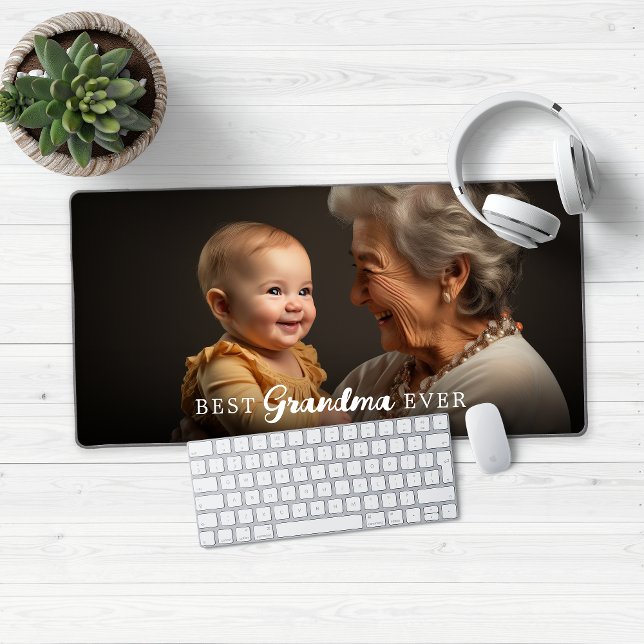 Alfrombrillas De Escritorio Mejor foto de la abuela Granparent (Best Grandma (or Grandpa, or Gigi, or Auntie, etc) Ever - customized desk mat mouse pad)