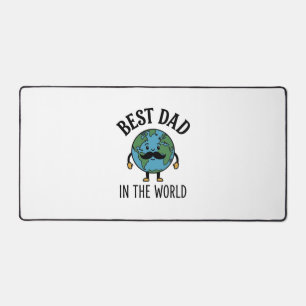 Alfrombrillas De Escritorio Mejor Papá del Mundo Earth Mustache Camiseta Diseñ