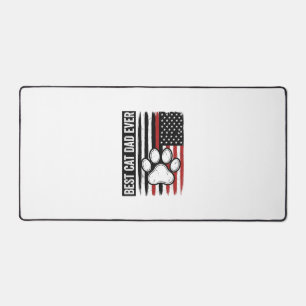 Alfrombrillas De Escritorio Mejor papá gato patriota Diseño de bandera de pata