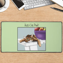 Alfrombrillas De Escritorio Mejor Papá Gato Tabby Dulce Día del Padre Verde