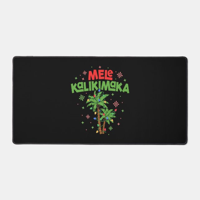 Alfrombrillas De Escritorio Mele Kalikimaka Navidades hawaianos con luz de árb (Anverso)