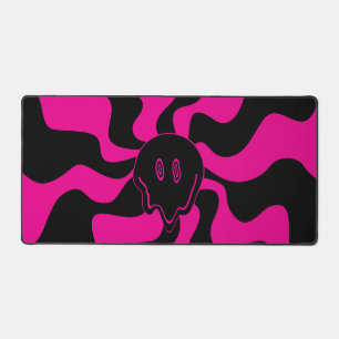 Alfrombrillas De Escritorio Melt sonriente - Magenta y negro