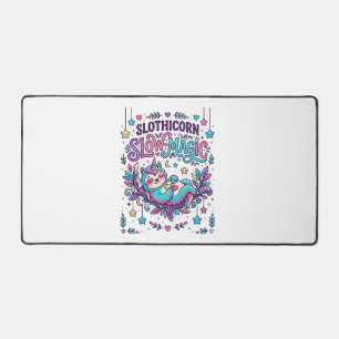 Alfrombrillas De Escritorio Mercado Colorido de Magia Lenta Unicornio Slothico