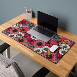 Alfrombrillas De Escritorio Metas en la mezcla de flores en rojo y gris