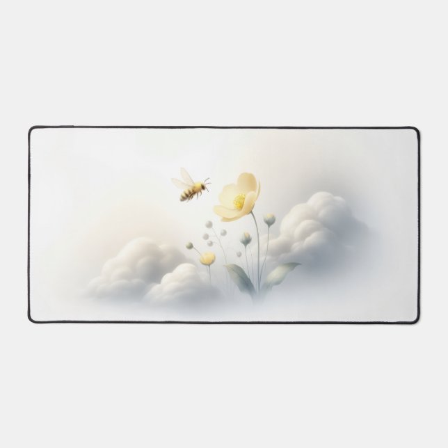 Alfrombrillas De Escritorio Minimal Bee & Clouds Desk Mat (Anverso)