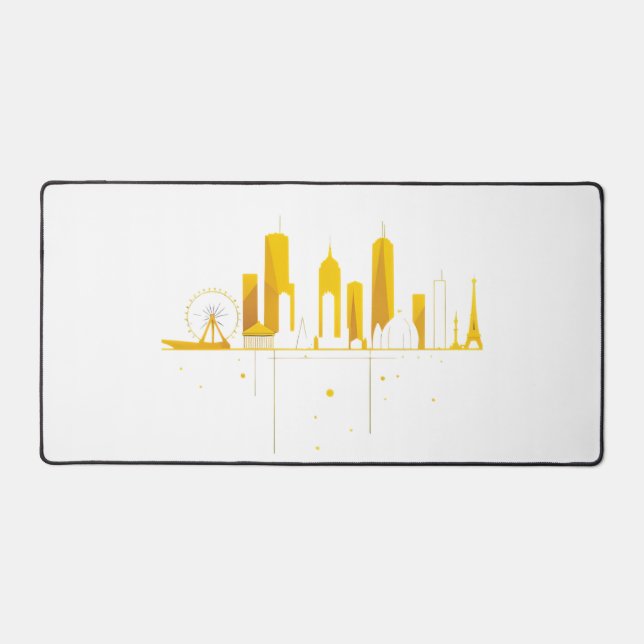 Alfrombrillas De Escritorio Minimalist Geometric City Skyline Silhouette  (Anverso)