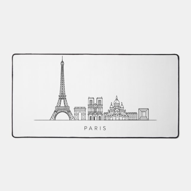 Alfrombrillas De Escritorio Minimalist Paris Skyline Line Art (Anverso)