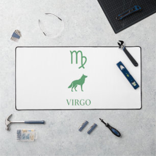 Alfrombrillas De Escritorio Minimalista Estético Silueta Verde Virgo Zodiaco