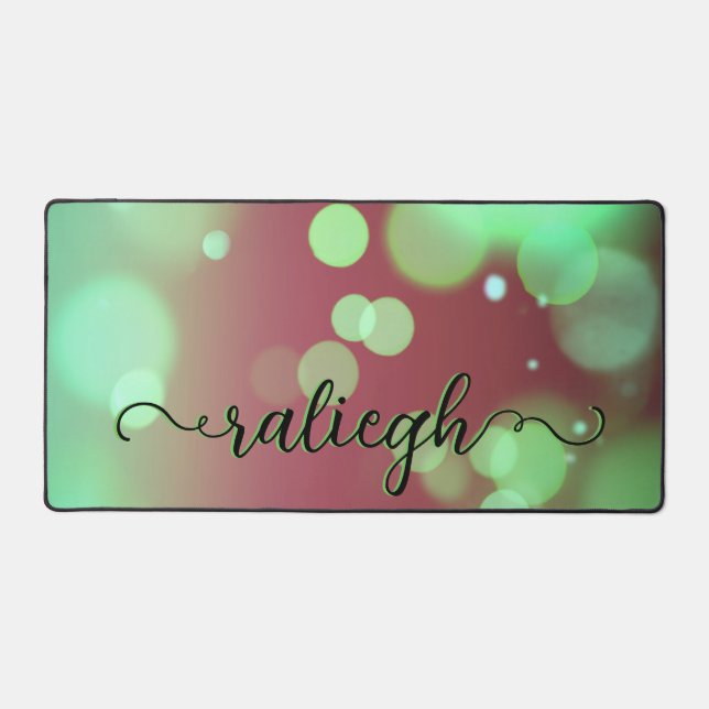 Alfrombrillas De Escritorio Mint & Burgundy Bokeh (Anverso)