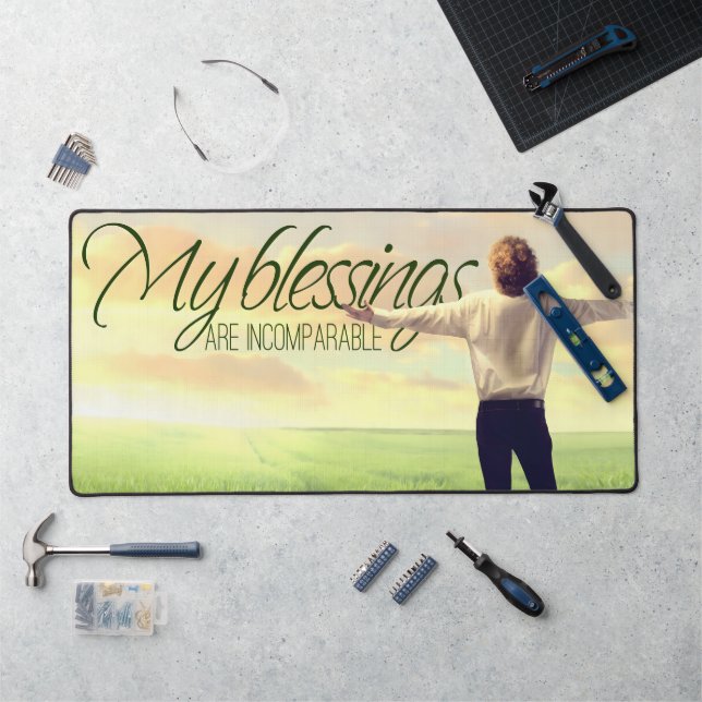 Alfrombrillas De Escritorio "Mis bendiciones" Motivación Afirmación (Puesto de trabajo)