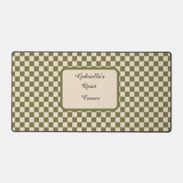 Alfrombrillas De Escritorio Mochila de escritorio verde y beige en un rincón t