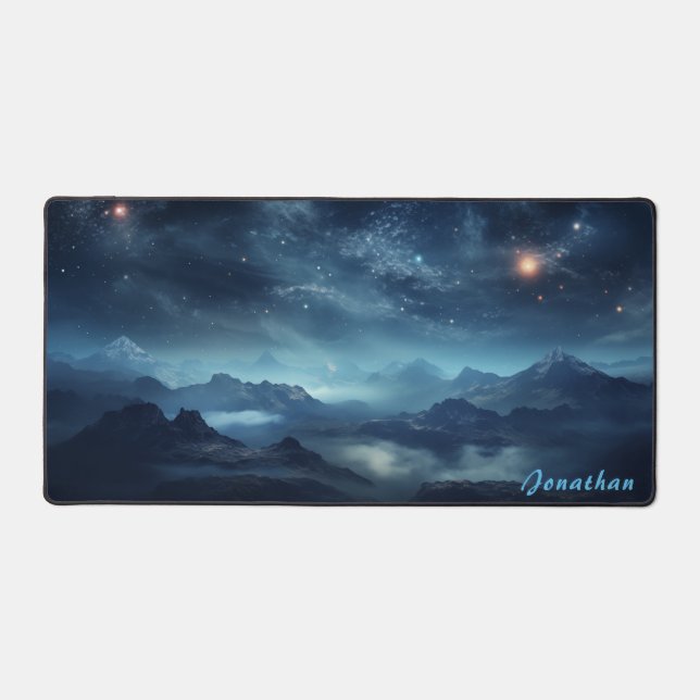 Alfrombrillas De Escritorio Mochila de paisajes nocturnos Starry personalizada (Anverso)