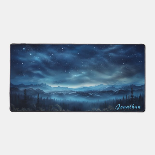 Alfrombrillas De Escritorio Mochila de paisajes nocturnos Starry personalizada (Anverso)