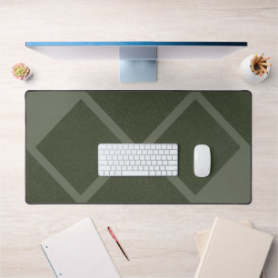 Alfrombrillas De Escritorio Moda de mesa de diamantes geométricos Moss Green -
