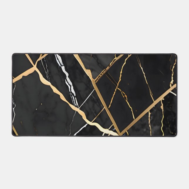 Alfrombrillas De Escritorio Moda Elegante amarillo dorado Faux Marble (Anverso)