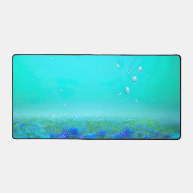 Alfrombrillas De Escritorio Moda Floral azul vibrante moderna (Anverso)